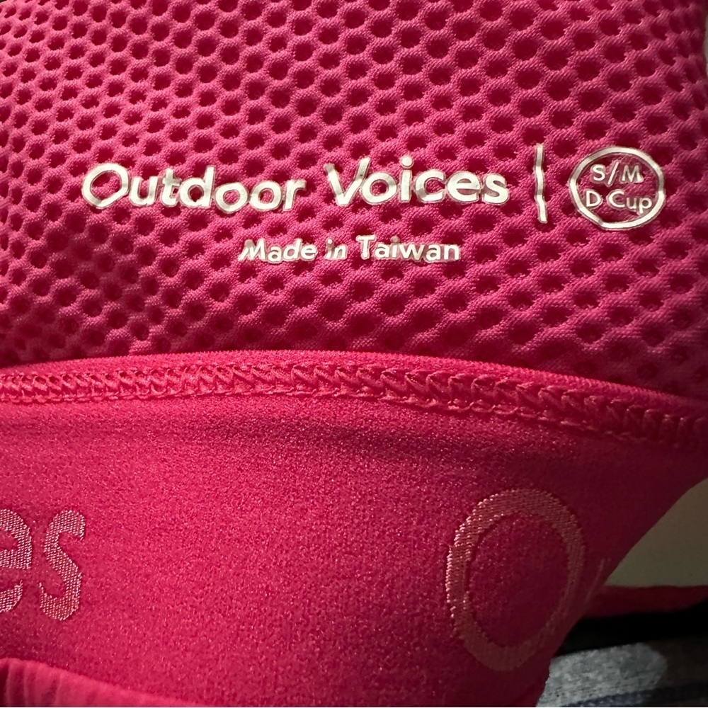 Outdoor Voices Powerhouse Bra Sz S/M D Cup Pink High Support Zip Front - Picture 9 of 9
